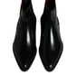 Dolce & Gabbana Black Leather Chelsea Ankle Boots Shoes