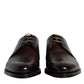 Dolce & Gabbana Black Leather Lace Up Men Derby Formal Shoes