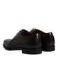 Dolce & Gabbana Black Leather Lace Up Men Derby Formal Shoes