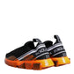 Dolce & Gabbana Black Orange Sorrento Slip On Sneakers Shoes