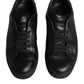 Dolce & Gabbana Black Leather Low Top Sneakers Shoes