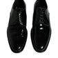 Dolce & Gabbana Black Leather Lace Up Men Derby Formal Shoes