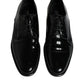 Dolce & Gabbana Black Leather Lace Up Men Derby Formal Shoes