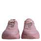 Dolce & Gabbana Pink Leather Daymaster Low Top Sneakers Shoes