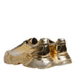 Dolce & Gabbana Gold Leather Daymaster Low Top Sneakers Shoes