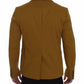 Dolce & Gabbana Elegant Yellow Cotton Blend Casual Blazer