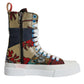 Dolce & Gabbana Multicolor Patchwork High Top Sneakers Shoes