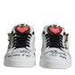 Dolce & Gabbana White Heart Studded Low Top Sneakers Shoes