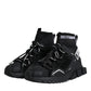 Dolce & Gabbana Black Sorrento Socks Logo Sneakers Shoes