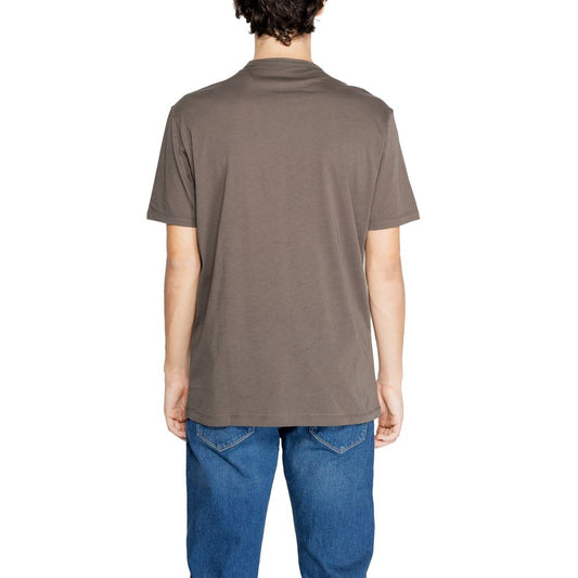 Armani Exchange Brown Cotton T-Shirt