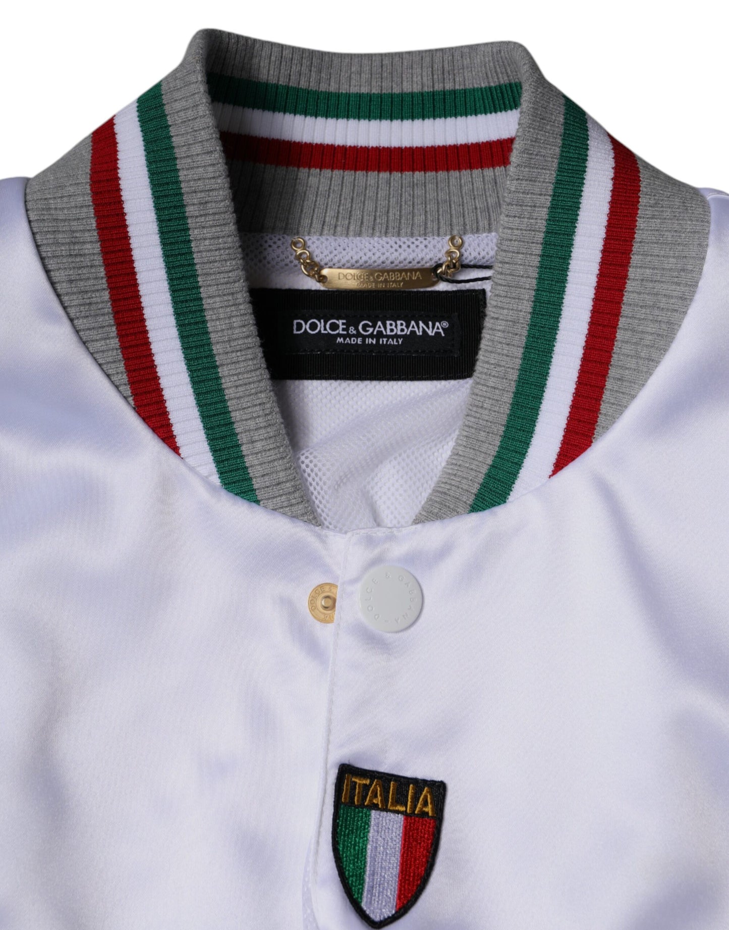 Dolce & Gabbana Multicolor Italia Button Down Bomber Jacket