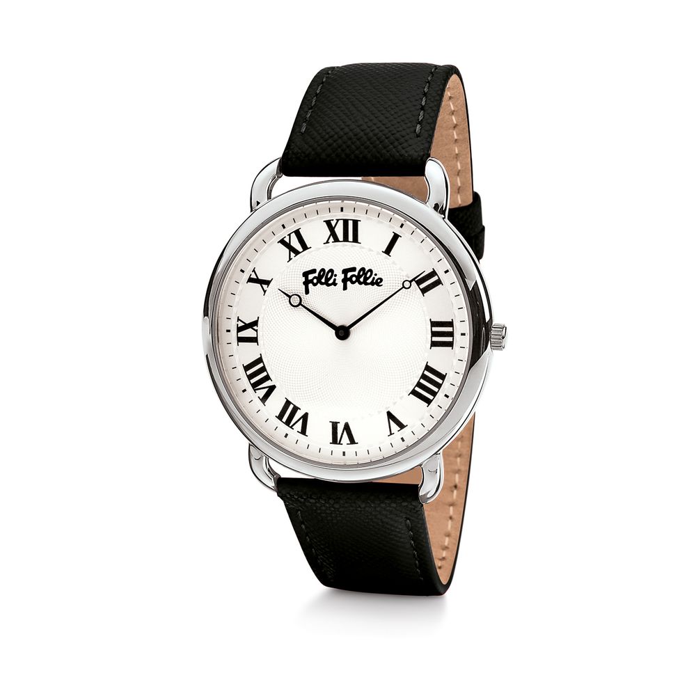 Folli Follie Black Leather Watch