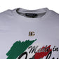 Dolce & Gabbana White Graphic Print Cotton Crew Neck T-shirt