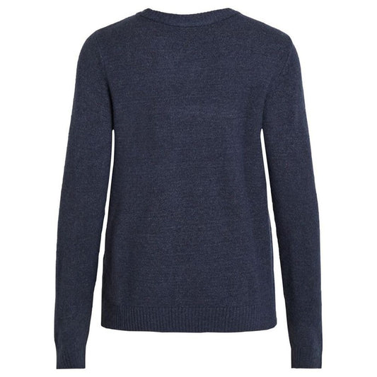 Vila Clothes Blue Viscose Sweater