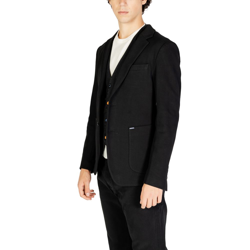 Gianni Lupo Black Cotton Blazer