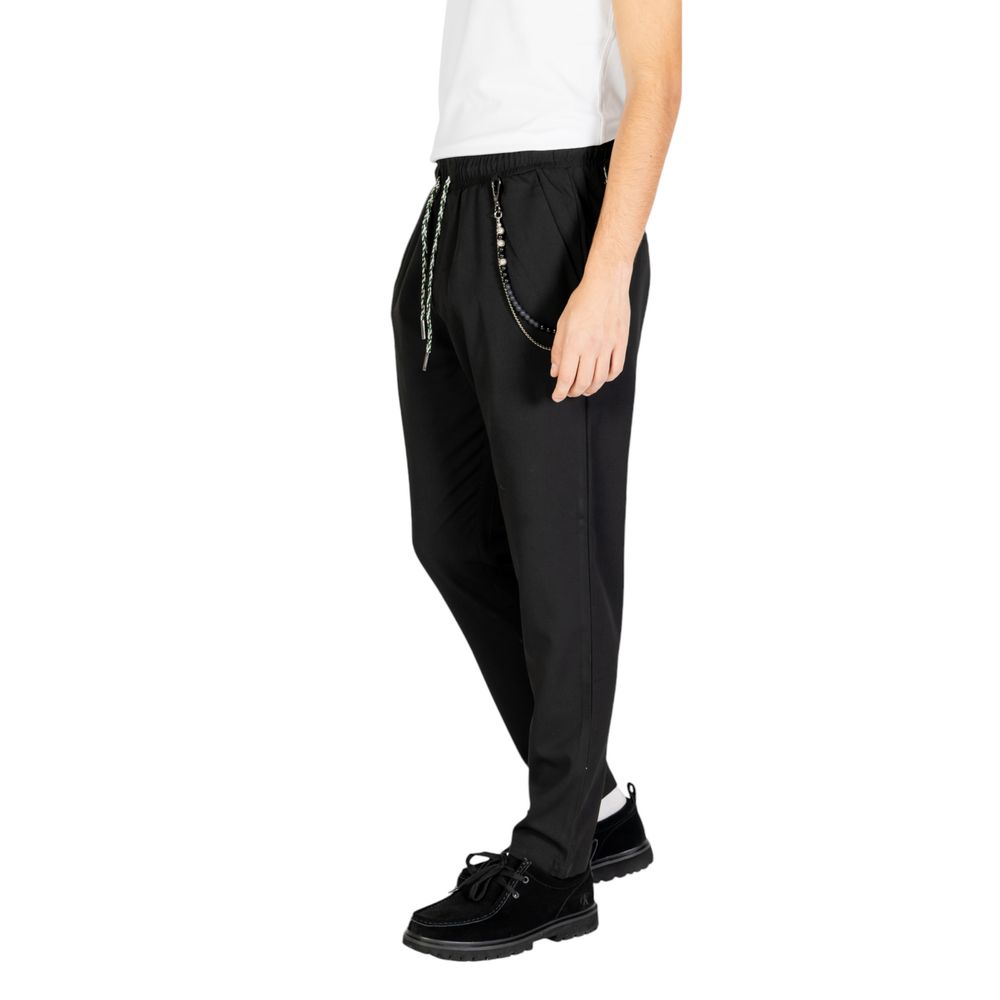 Gianni Lupo Black Polyester Jeans & Pant