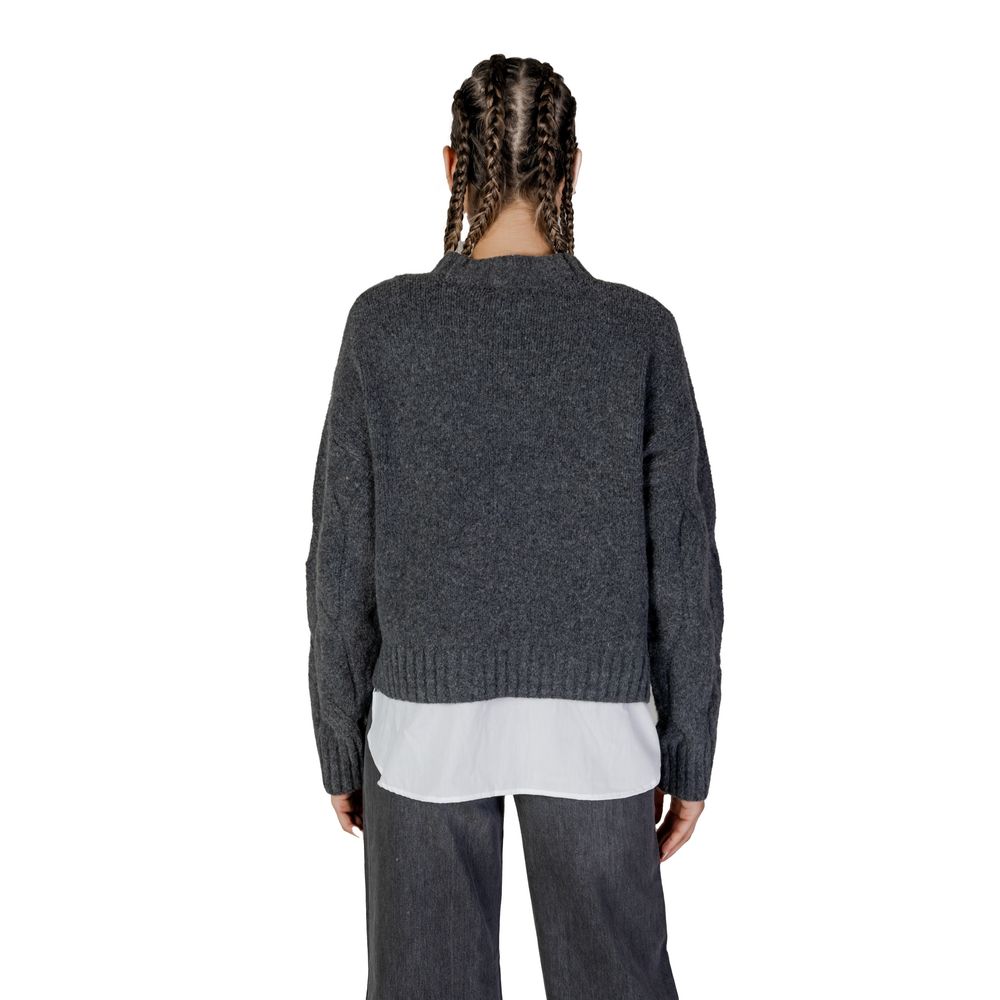 Jacqueline De Yong Gray Recycled Polyester Sweater