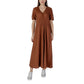 B.Young Brown Linen Dress