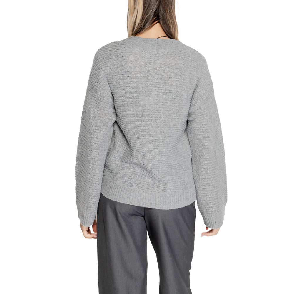 Jacqueline De Yong Gray Polyester Sweater