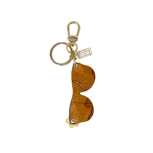 Alviero Martini Prima Classe Beige Leather Keychain