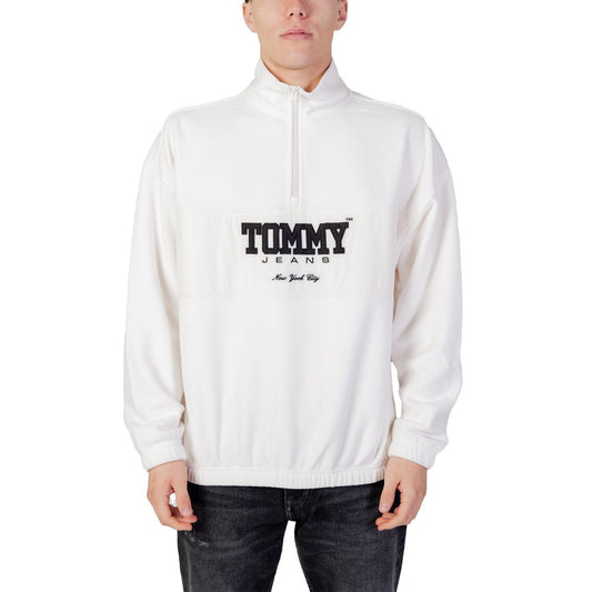 Tommy Hilfiger Jeans White Recycled Polyester Sweater