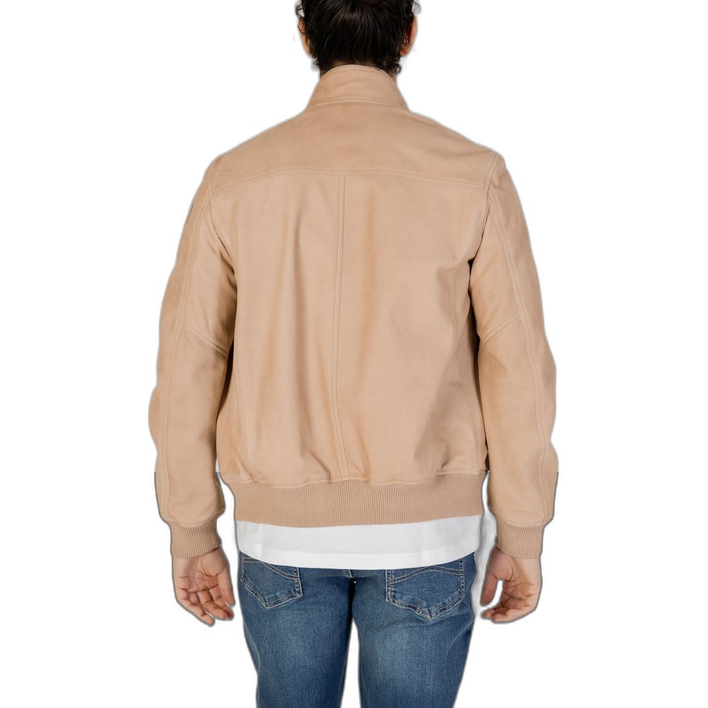 Blauer Beige Leather Jacket