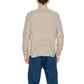 Blauer Beige Linen Shirt