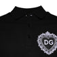 Dolce & Gabbana Black DG Heart Cotton Collared Polo T-shirt