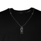 Dolce & Gabbana Black Cotton Necklace Embellished T-shirt