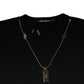 Dolce & Gabbana Black Cotton Necklace Embellished T-shirt