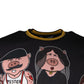 Dolce & Gabbana Black Pig Family Cotton Crew Neck T-shirt