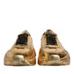 Dolce & Gabbana Gold Leather Daymaster Low Top Sneakers Shoes