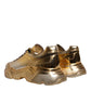 Dolce & Gabbana Gold Leather Daymaster Low Top Sneakers Shoes