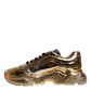 Dolce & Gabbana Gold Leather Daymaster Low Top Sneakers Shoes