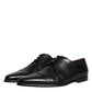 Dolce & Gabbana Black Leather Lace Up Men Derby Formal Shoes