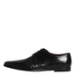 Dolce & Gabbana Black Leather Lace Up Men Derby Formal Shoes