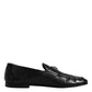 Dolce & Gabbana Black Leather Logo Slip On Men Loafers Shoes