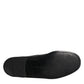 Dolce & Gabbana Black Leather Logo Slip On Men Loafers Shoes