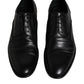 Dolce & Gabbana Black Leather Lace Up Men Derby Formal Shoes