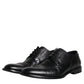 Dolce & Gabbana Black Leather Lace Up Men Derby Formal Shoes