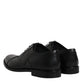 Dolce & Gabbana Black Leather Lace Up Men Derby Formal Shoes