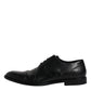 Dolce & Gabbana Black Leather Lace Up Men Derby Formal Shoes