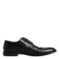 Dolce & Gabbana Black Leather Lace Up Men Derby Formal Shoes