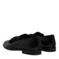 Dolce & Gabbana Black Leather Loafers Men Formal Dress Shoes