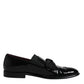 Dolce & Gabbana Black Leather Loafers Men Formal Dress Shoes