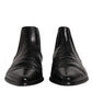 Dolce & Gabbana Black Leather Chelsea Men Ankle Boots Shoes