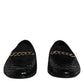 Dolce & Gabbana Black Exotic Leather Loafers Men Dress Shoes