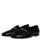 Dolce & Gabbana Black Exotic Leather Loafers Men Dress Shoes