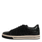 Dolce & Gabbana Black Leather Low Top Men Sneakers Shoes