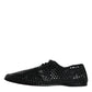 Dolce & Gabbana Black Woven Leather Lave Up Derby Shoes